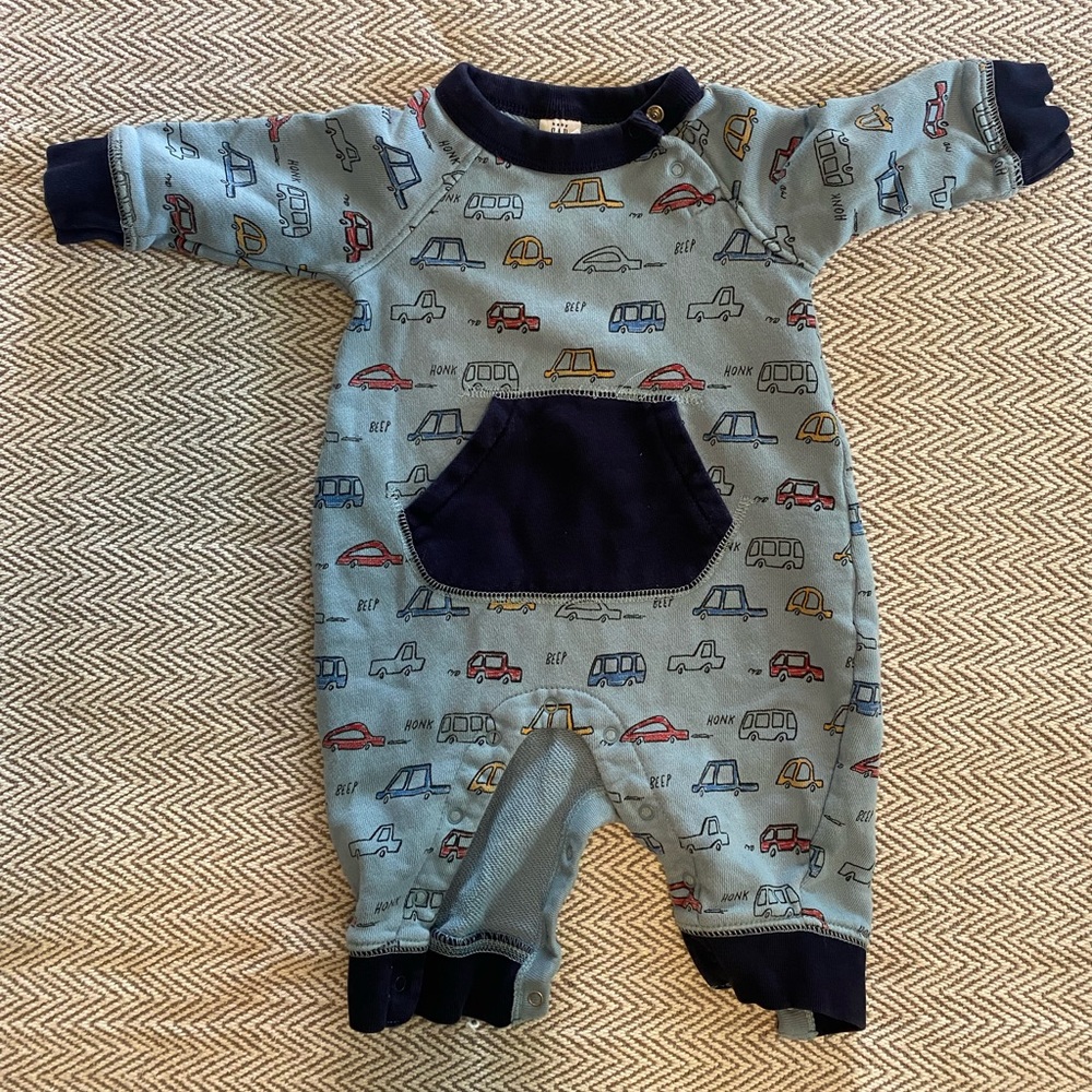 Car Print Sweatshirt One Piece